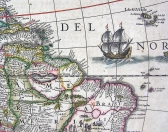 Výřez z Blauevovy mapy Ameriky, Novus Atlas, Amsterdam 1642